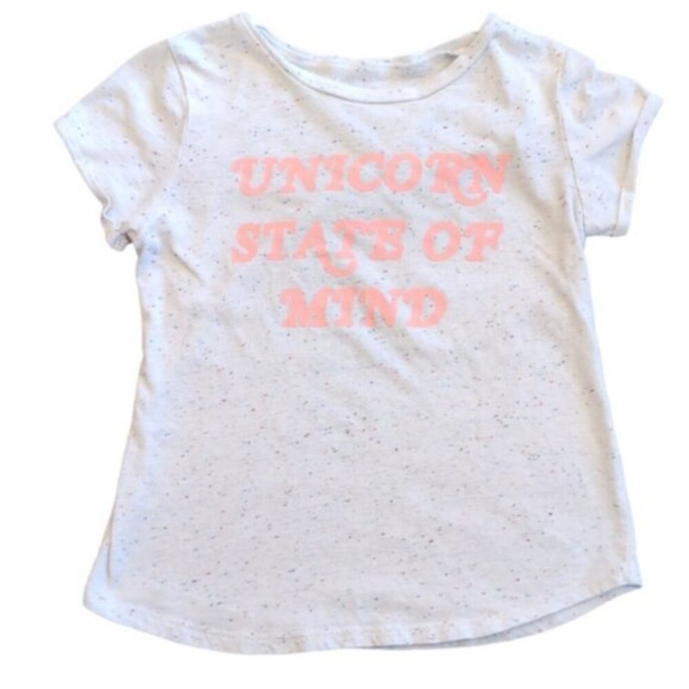 Arizona Jeans Tshirt Retro Unicorn State Of Mind Roll Cuff Girls Size 6